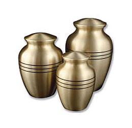 Classic Gold with Stripes Urn